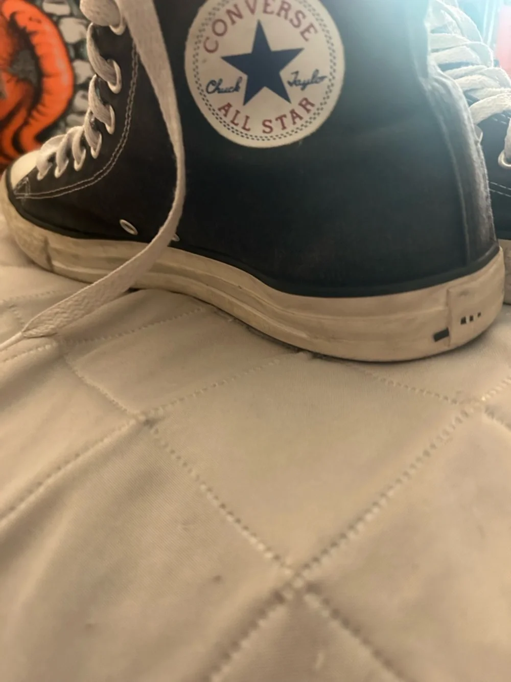 Converse High Top Sneakers Black sz 10 chuck Taylor skate street basketball - Picture 7 of 7
